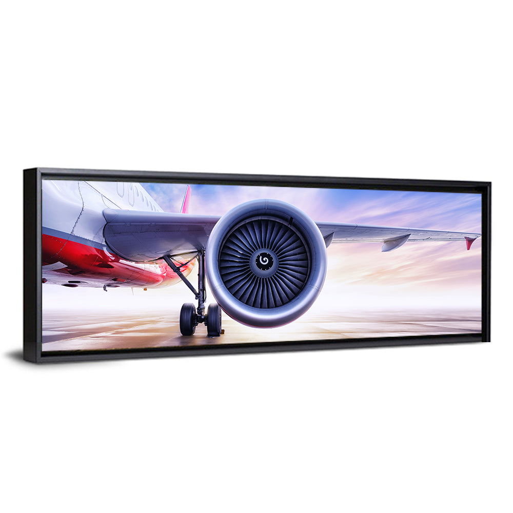 Low Angle Jet Engine on Tarmac Wall Art