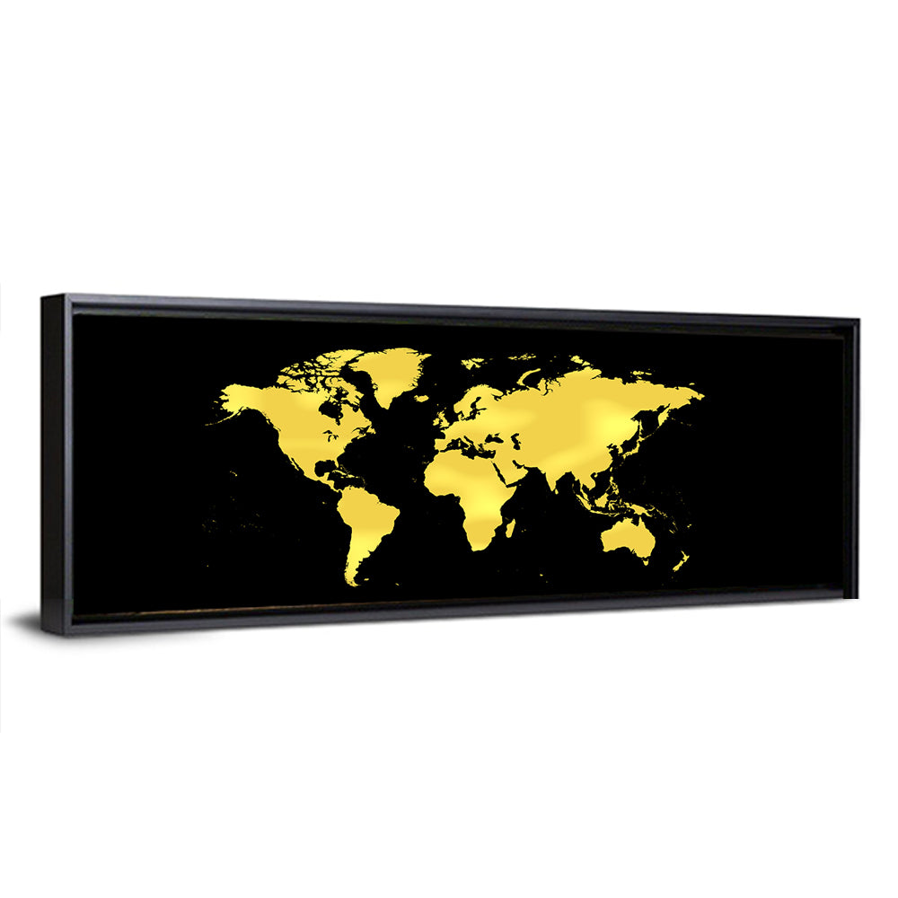 Metallic Gold World Map Wall Art