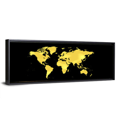 Golden World Map Wall Art