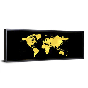 Golden World Map Wall Art