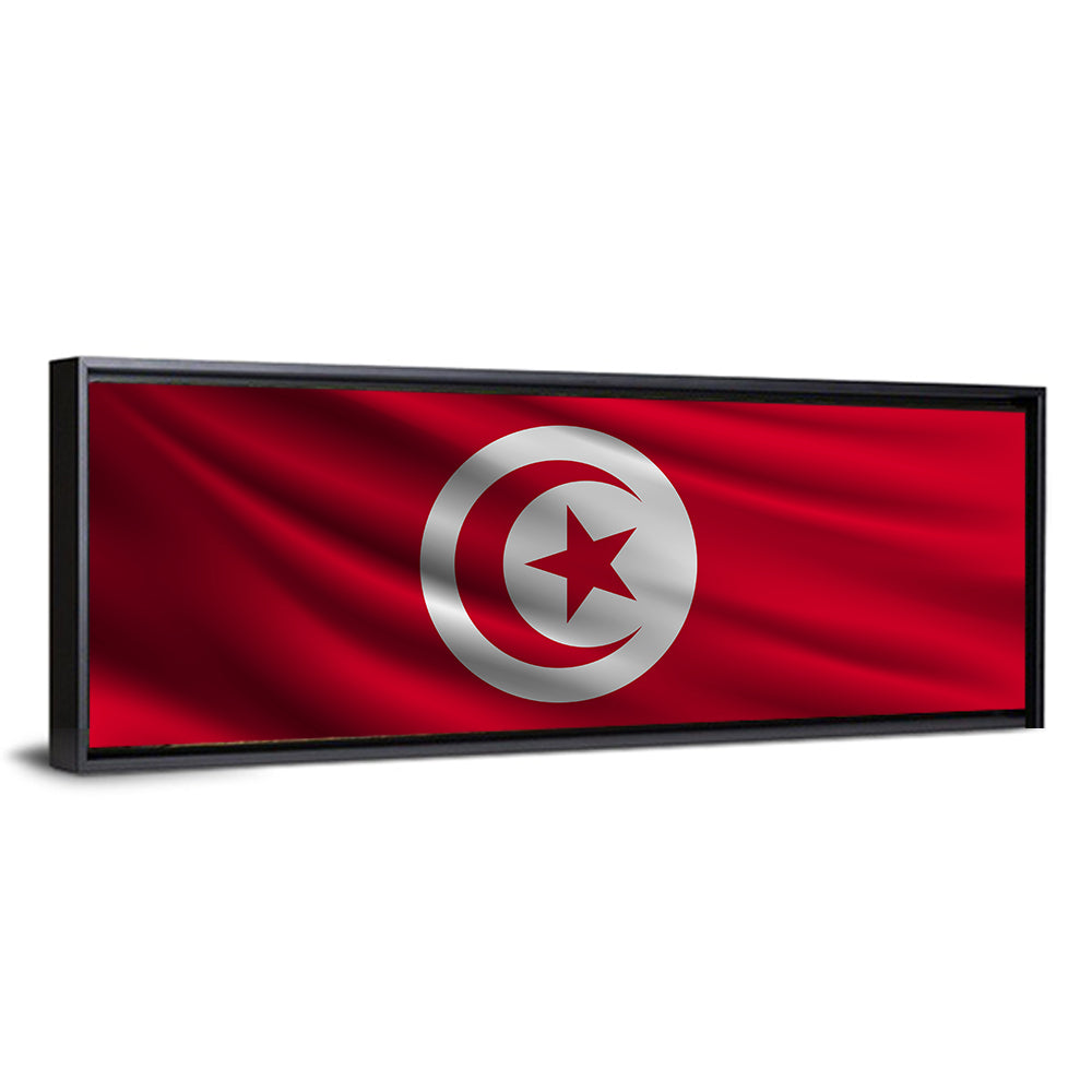 Tunisia Flag with Crescent and Star Wall Art