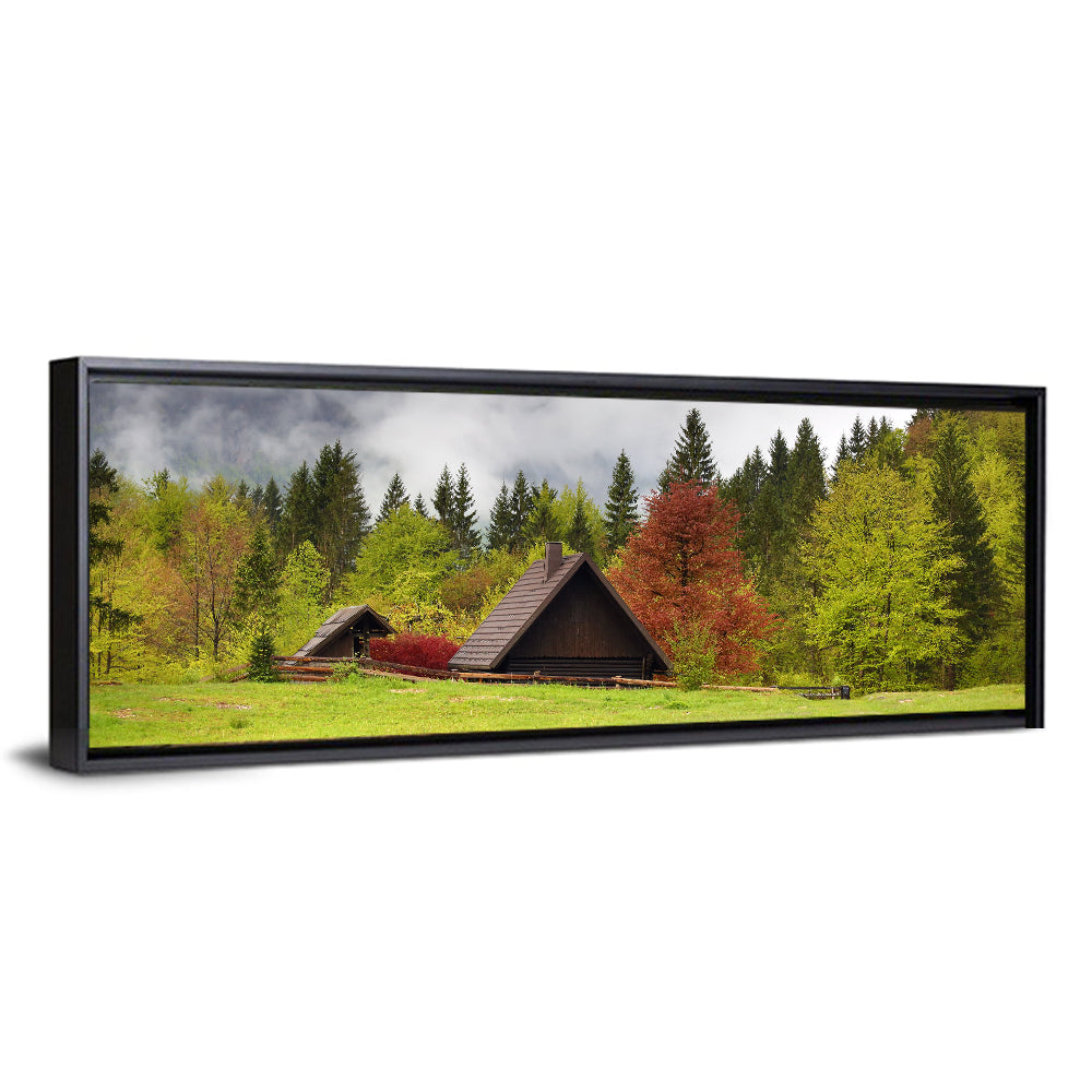 Slovenian Alps Cabin in Fog Wall Art