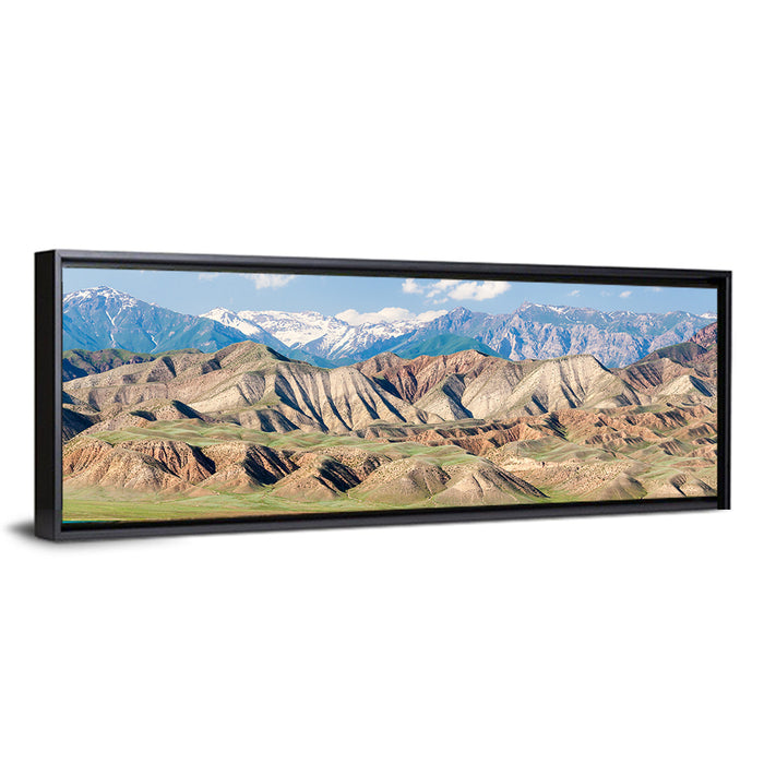 Tien Shan Mountain Range Wall Art as a framed canvas