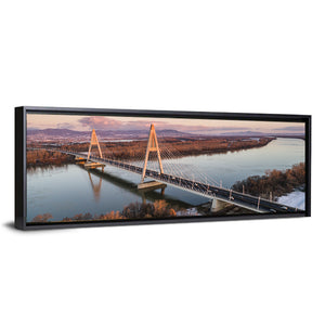 Megyeri Bridge At Dusk Wall Art