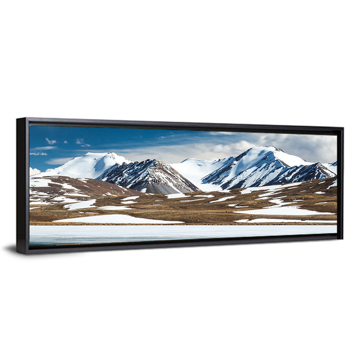 Barskoon Mountain Range Wall Art as a framed canvas