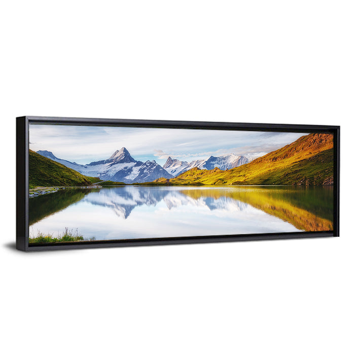 Schreckhorn and Wetterhorn at Bachalpsee Wall Art as a framed canvas