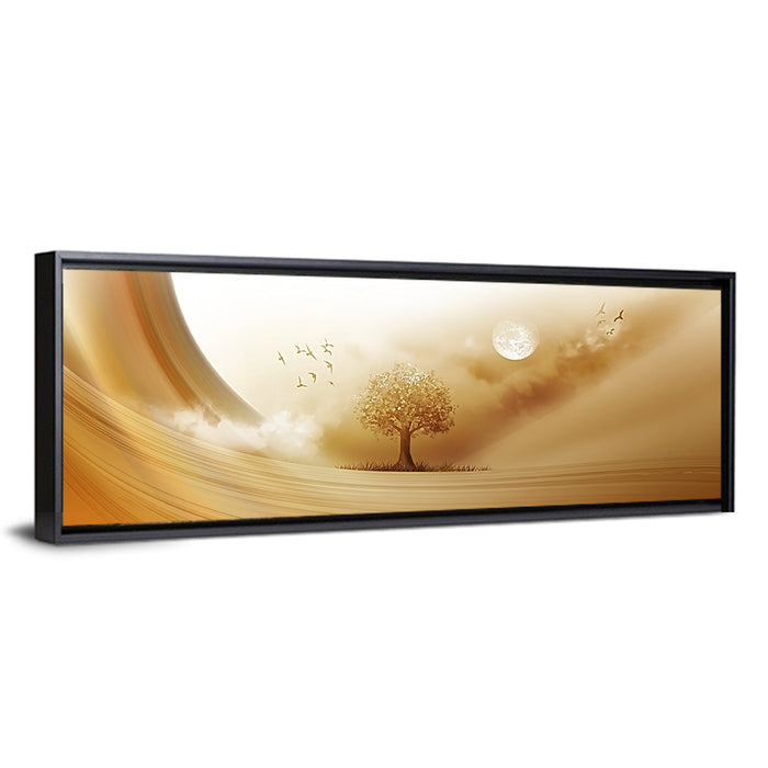 Moonlit Desert Tree Wall Art as a framed canvas