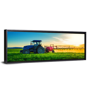 Farming Tractor In Field Wall Art