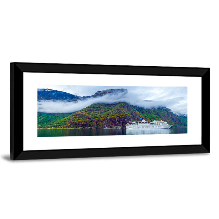 Cruise Ship on Hardanger Fjorden Wall Art as a framed print