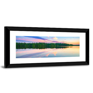 Colorful Sunset Over Forest Lake Wall Art