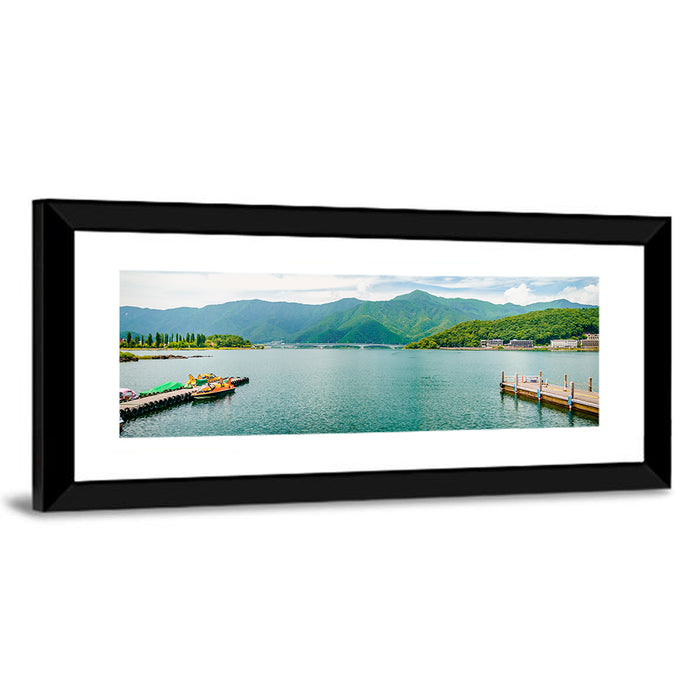Lake Kawaguchi Mountain View Wall Art as a framed print