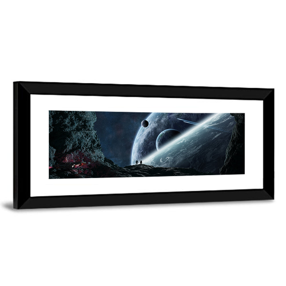 Astronaut Silhouettes in Cave Wall Art