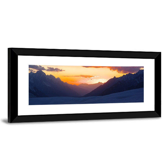 Hispar Pass Sunset Wall Art as a framed print