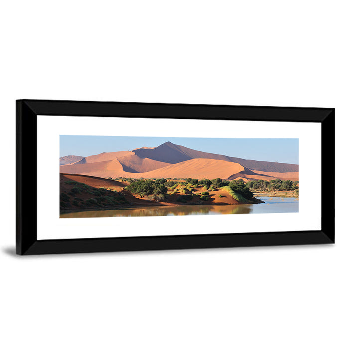 Flooded Sossusvlei Reflection Wall Art as a framed print