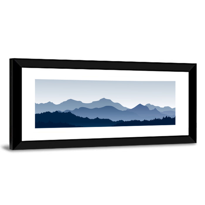 Blue Morning Mountains Wall Art as a framed print