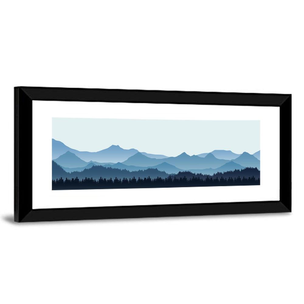 Layered Blue Mountain Range Wall Art