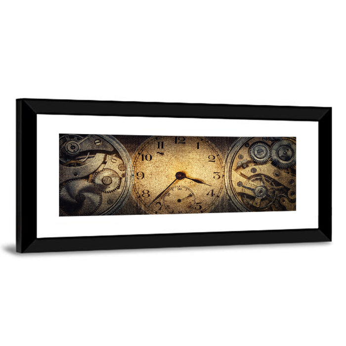 Antique Pocket Watch Mechanism Wall Art as a framed print