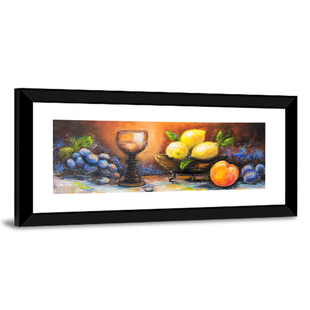 Lemons and Peach Still Life Wall Art