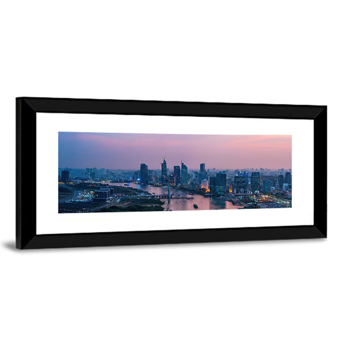 Ho Chi Minh City Skyline at Dusk Wall Art as a framed print
