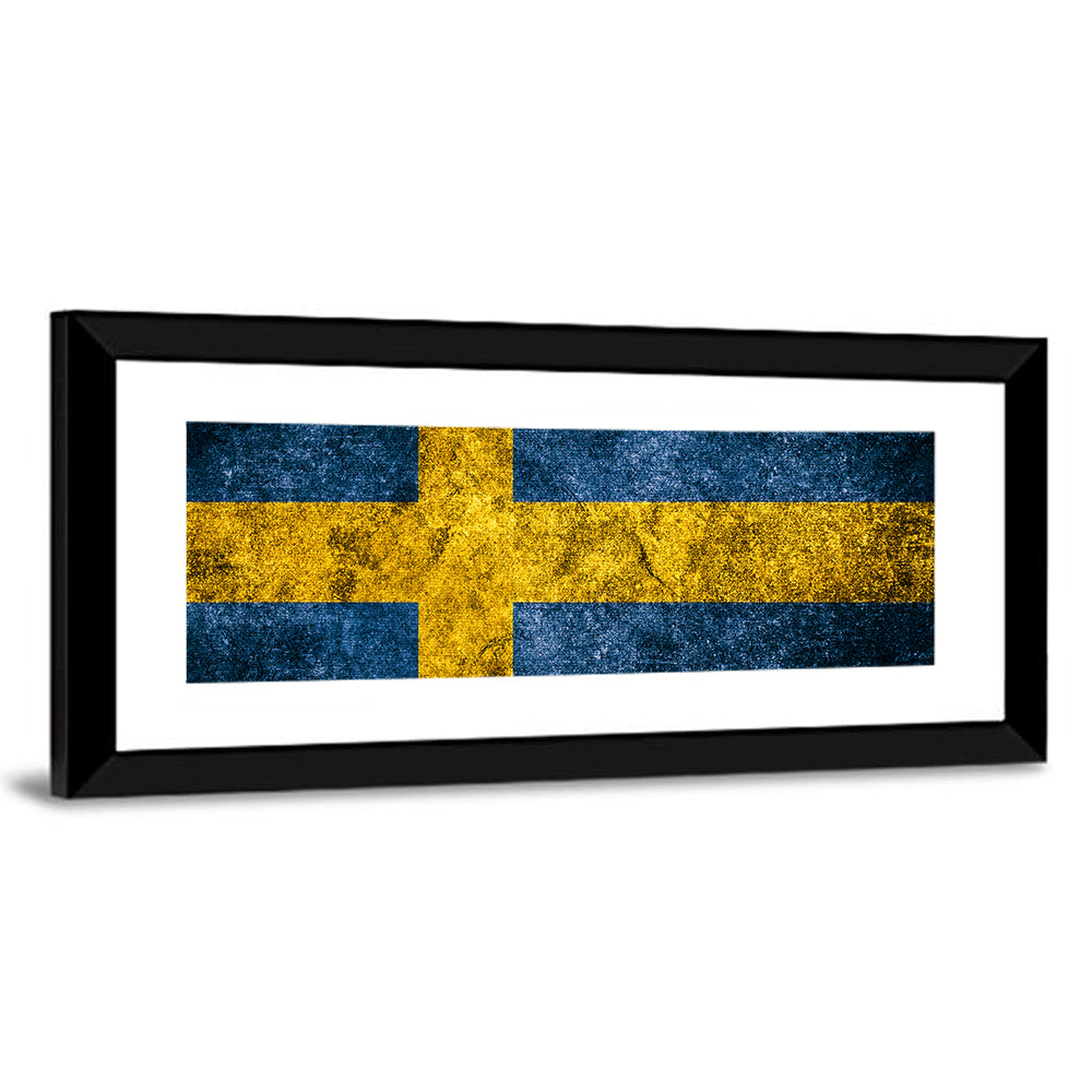 Distressed Sweden Flag Wall Art