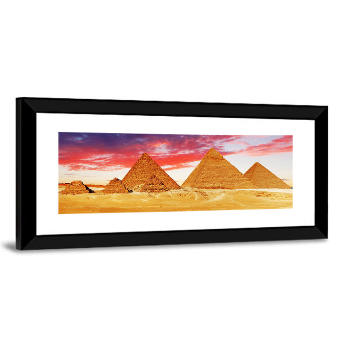 Pyramids of Giza at Twilight Wall Art as a framed print