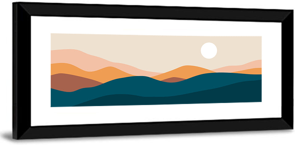 Mid Century Mountain Sunset Wall Art