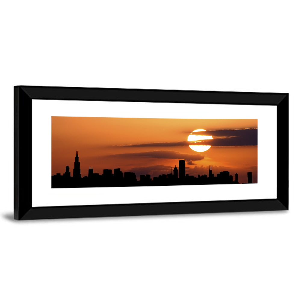 Chicago Skyline at Sunset Wall Art