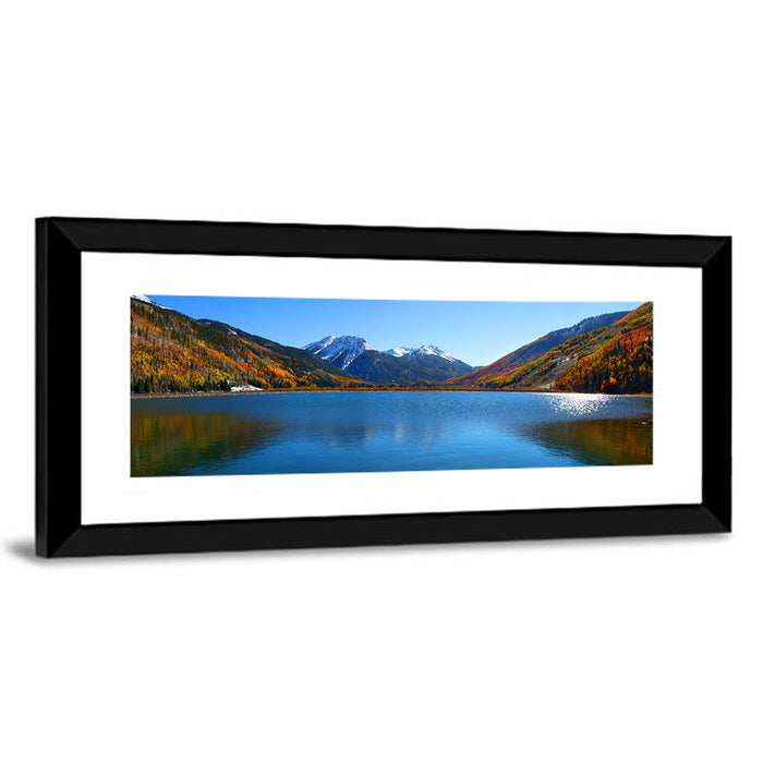 Crystal Lake Colorado Autumn Reflection Wall Art as a framed print