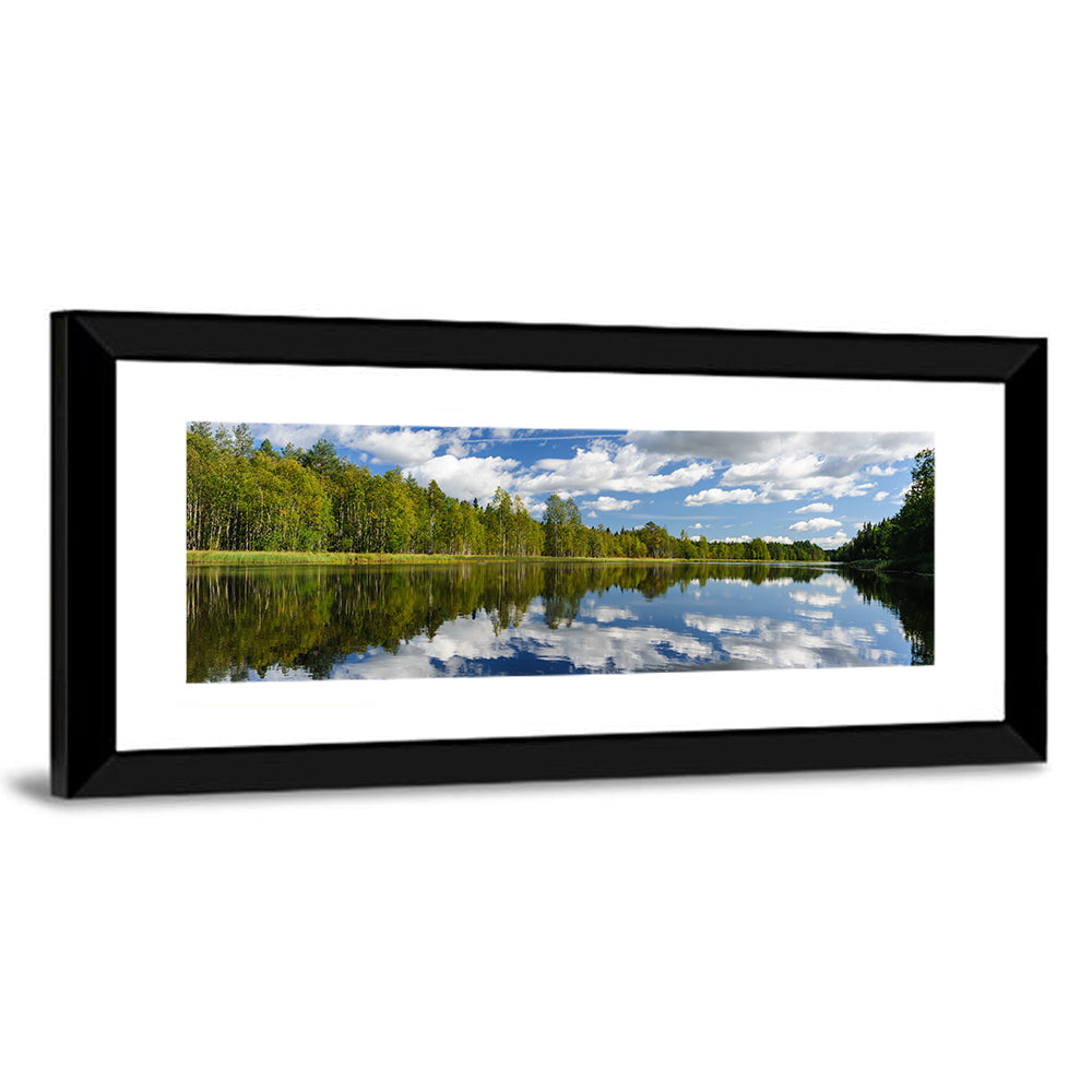 Red Kayak on Calm Lake Wall Art