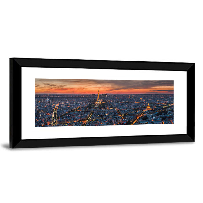 Paris Night Skyline Wall Art as a framed print