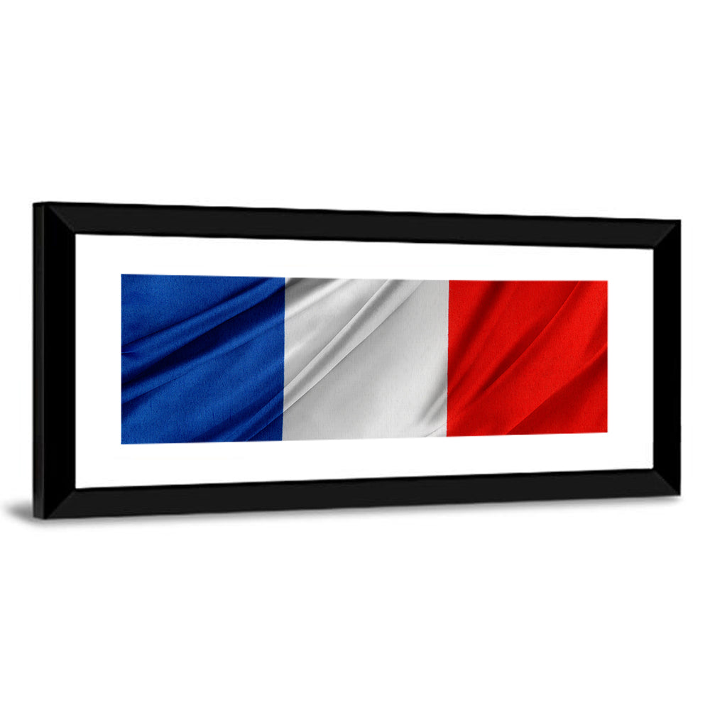 French Flag Tricolor with Folded Texture Wall Art