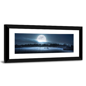 Moon Rising Over Forest Wall Art