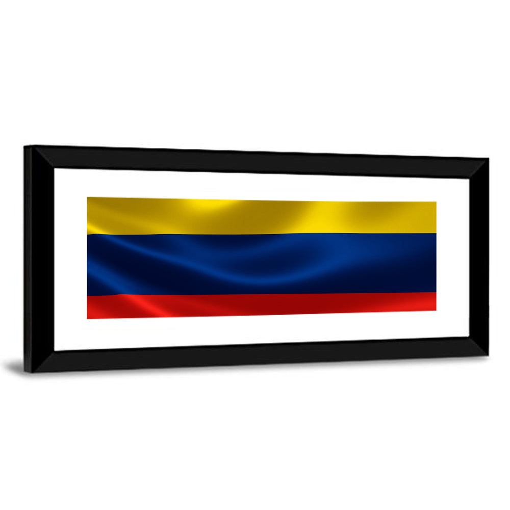 Colombian Flag with Rippling Texture Wall Art