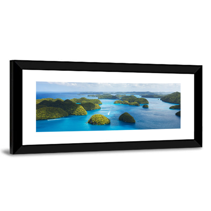 Rock Islands Aerial View Wall Art as a framed print