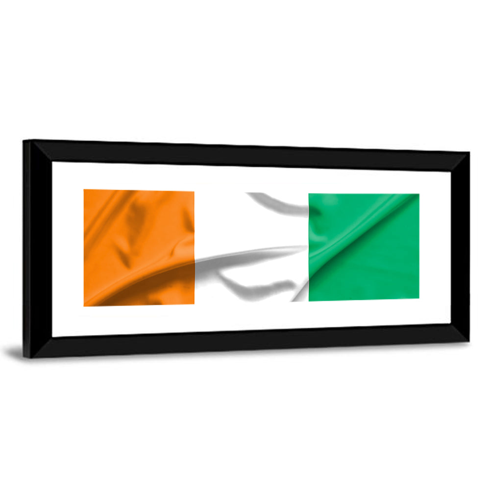 Ivory Coast Flag Rippled Tricolor Wall Art