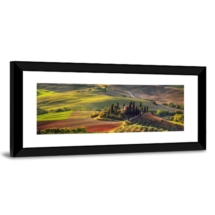 Val D'orcia Sunset Hills Wall Art as a framed print