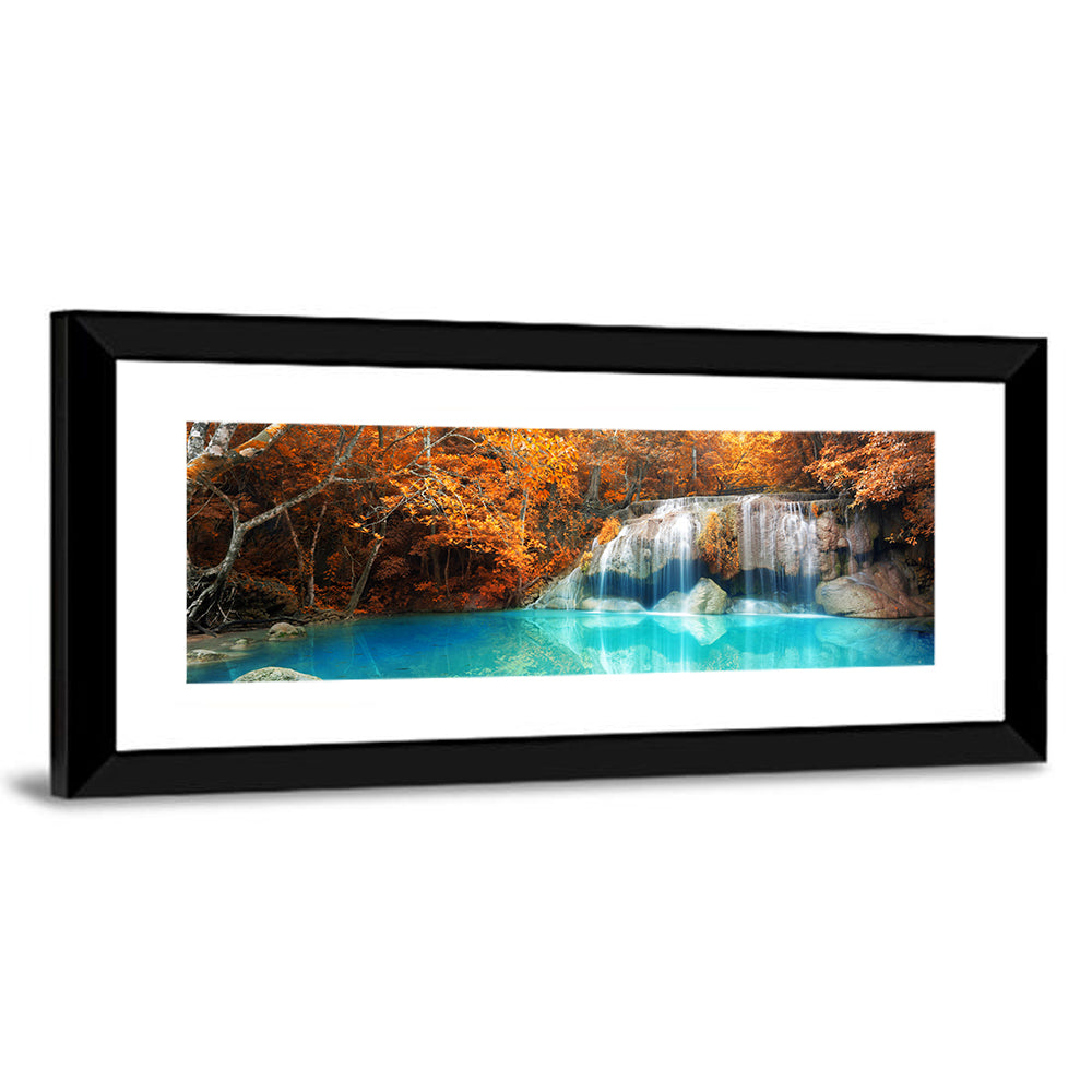Erawan Waterfall Autumn Reflection Wall Art
