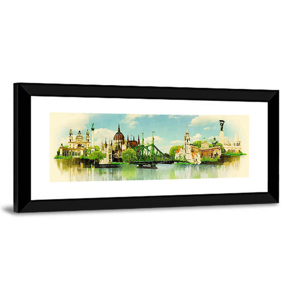 Watercolor Budapest Illustration Wall Art