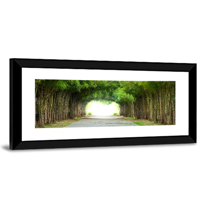 Kyoto Bamboo Canopy Walkway Wall Art as a framed print