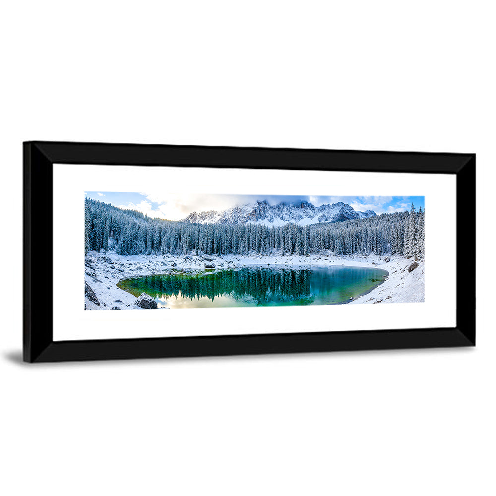 Snowy Mountain Lake Reflection Wall Art