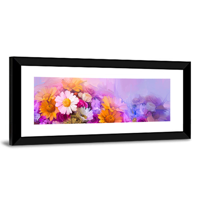 Spring Blooms with Gradient Wash Wall Art as a framed print