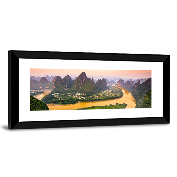 Xingping Karst Mountains Wall Art as a framed print