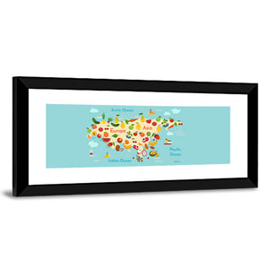 Fruit World Map Wall Art