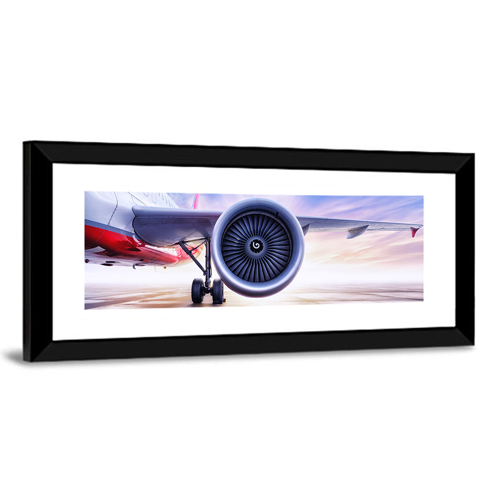 Low Angle Jet Engine on Tarmac Wall Art
