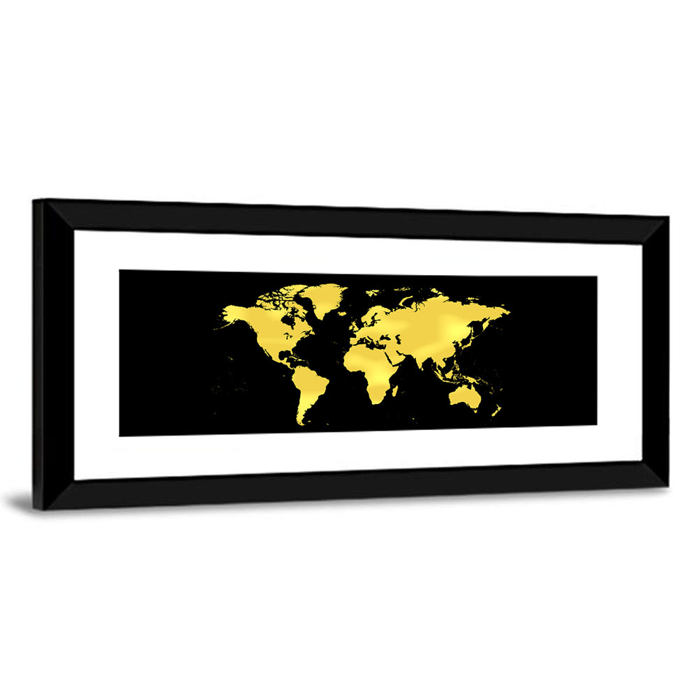 Metallic Gold World Map Wall Art