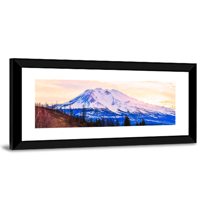 Sunset Over Mount Shesta Wall Art as a framed print