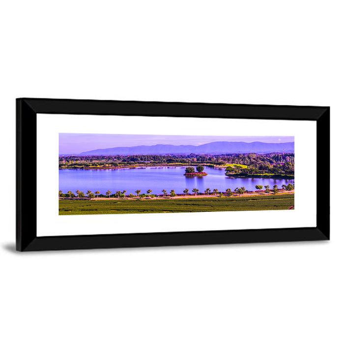 Thai Tea Plantation and Lake Wall Art as a framed print