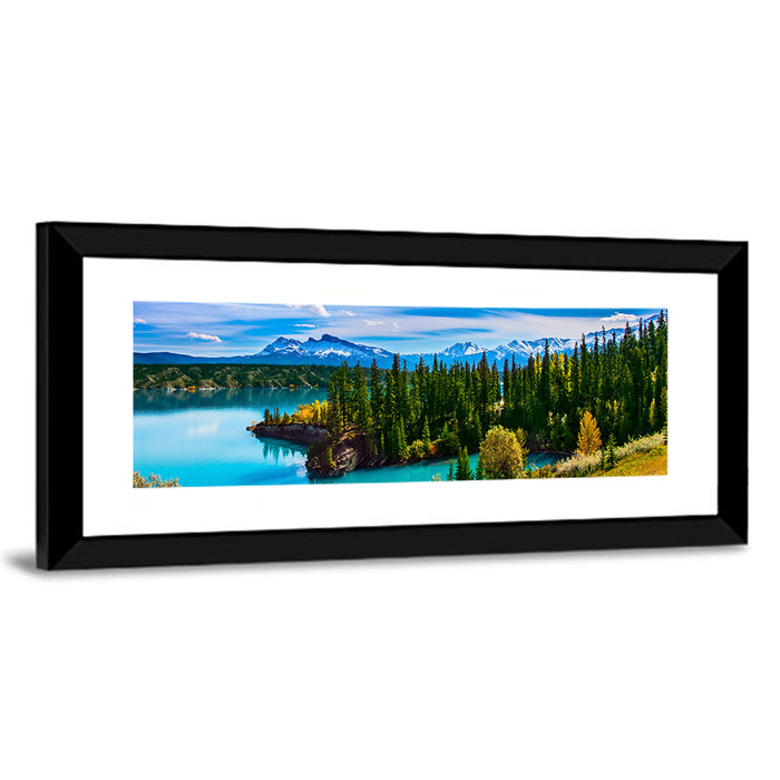 Abraham Lake Shoreline Wall Art as a framed print