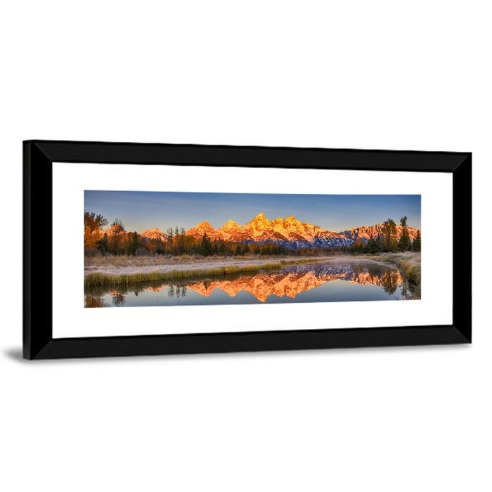 Grand Teton Sunrise Reflection Wall Art as a framed print
