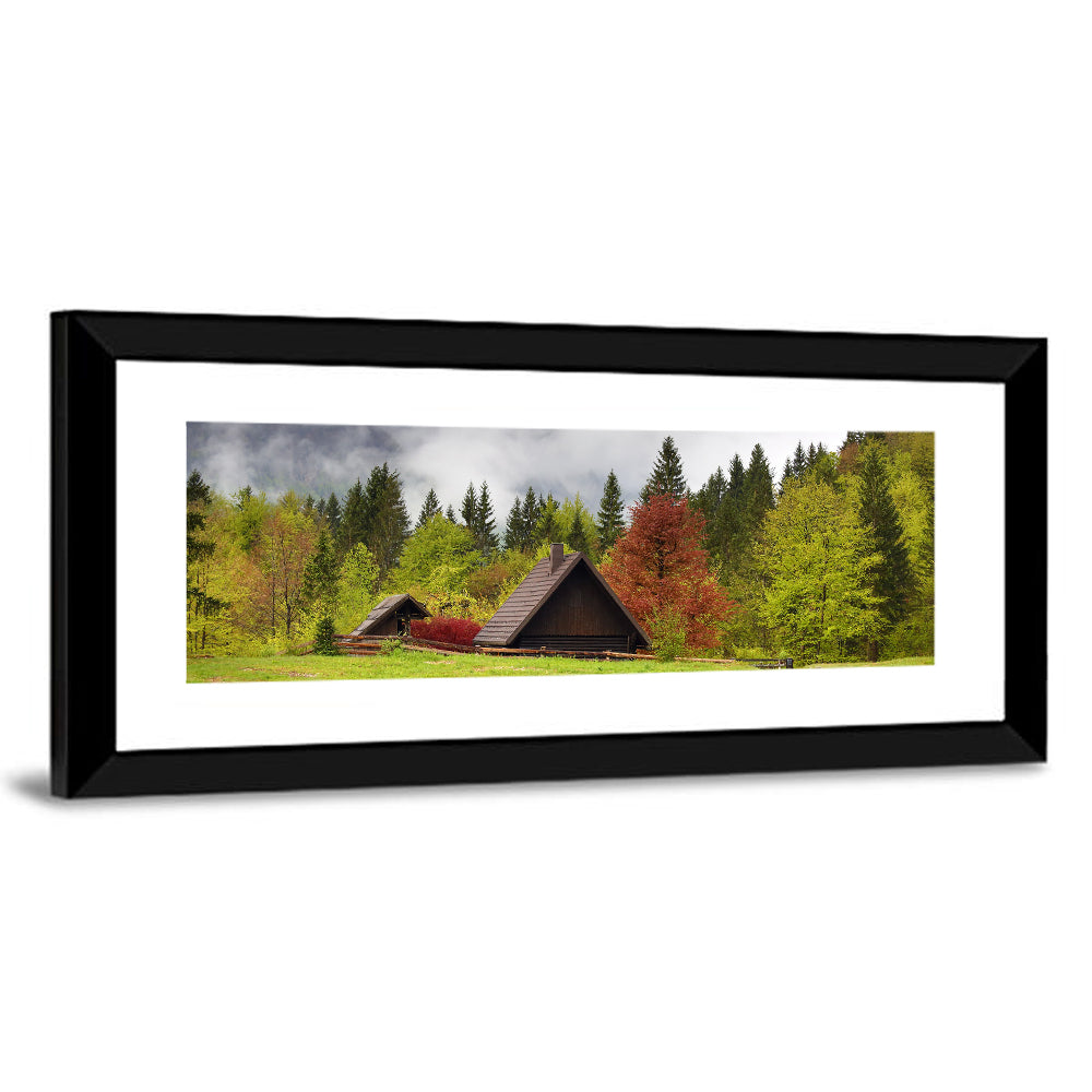 Slovenian Alps Cabin in Fog Wall Art